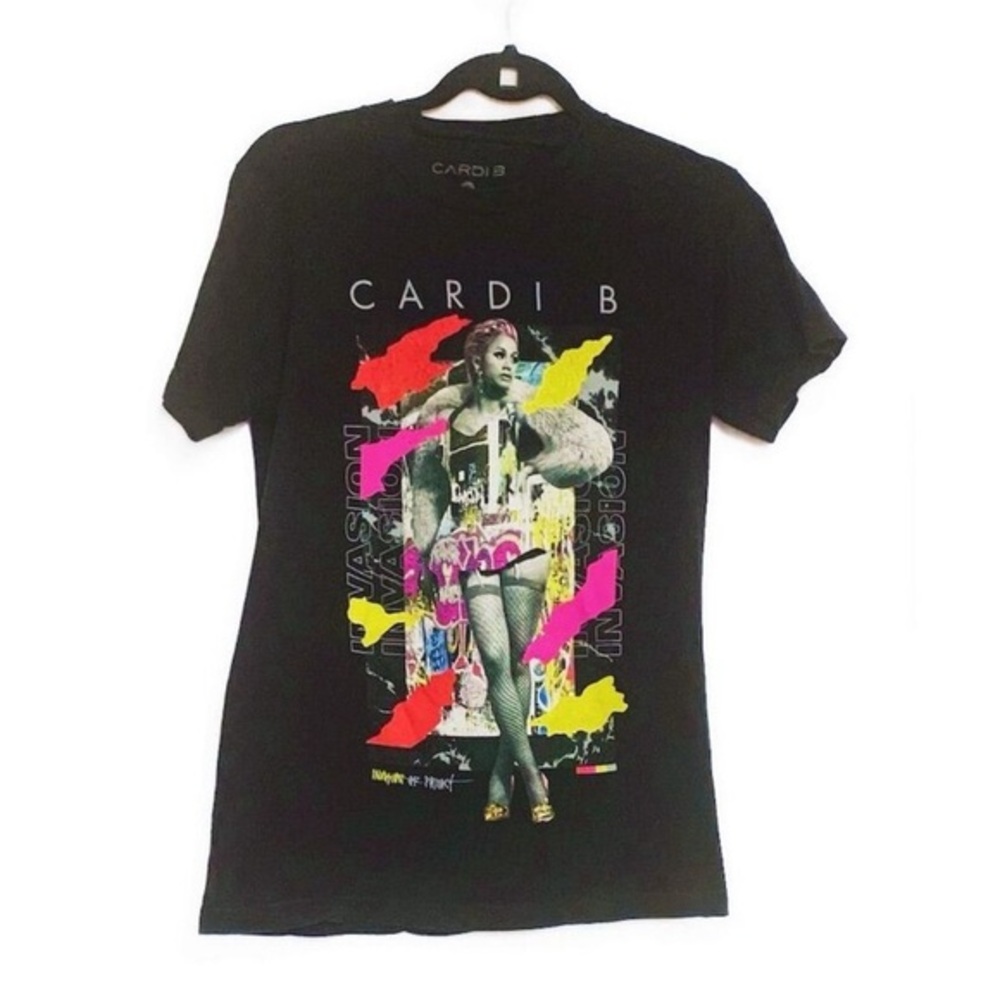 Cardi B Invasion Of Privacy Graphic Tee Black Short Sleeve Tour Shirt Small